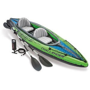 Intex Challenger K2 Kayak 2 Person Inflatable Kayak Set with Aluminum Oars - 1 of 3