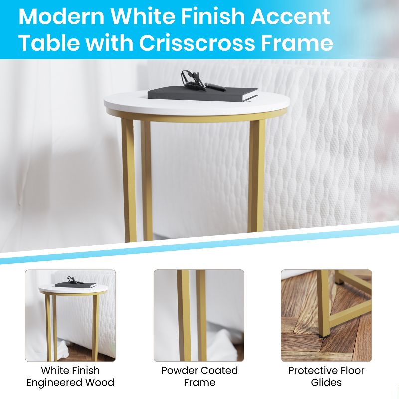 Flash Furniture Hampstead Collection End Table - Modern Laminate Accent Table with Crisscross Frame, 4 of 10