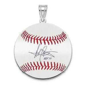 Black Bow Jewelry Sterling Silver Harold Baines Signature MD Enamel Baseball Pendant - 1 of 4