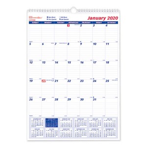 Twin-Wirebound Wall Calendar, One Month per Page, 12 x 17, White Sheets, 12-Month (Jan to Dec): 2025 - 1 of 1