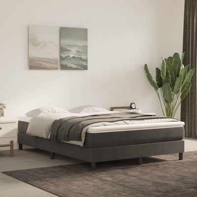 vidaXL Velvet Box Spring Bed Frame, Full Size with Robust Plywood and Engineered Wood Construction