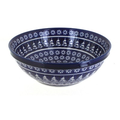 Blue Rose Polish Pottery Winter Nights Large Serving Bowl