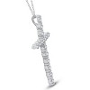 Pompeii3 5/8 Ct Diamond Cross Pendant Necklace 18" 10k White Gold 1" Tall - 2 of 4