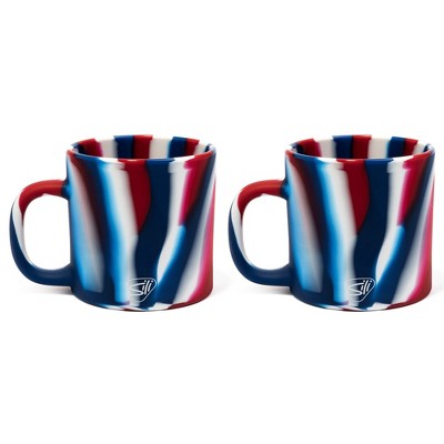Silipint: 2 Pack 16oz Silicone Coffee Mug, The Patriot (Red, White, Blue)