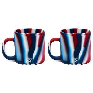 Silipint: 2 Pack 16oz Silicone Coffee Mug, The Patriot (Red, White, Blue) - 1 of 4