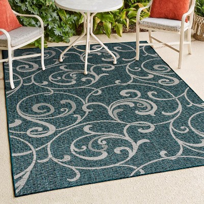 Maribel Traditional Classic All-Over Scroll Indoor/Outdoor Area Rug - JONATHAN Y