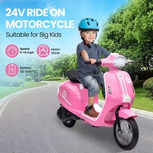24V 350W Kids Electric Ride-on Motorcycle with LED Lights & Rear Brake, 5-14MPH, 132Lbs Max, Waterproof Design, , Motorbike for Ages 8-12 - 1 of 4
