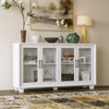 FUFU&GAGA White Modern Display Cabinet with Glass-Door,Stylish Multi-Shelf Unit,Display Bookshelf Cabinet,Showcase,Perfect for Home Organization - 2 of 4