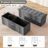 Costway Fabric Folding Storage Ottoman Storage Chest W/Divider Bed End Bench Light Grey\Drak Grey\Navy - 3 of 4
