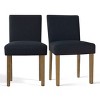 Upholstered Armless Dining Chairs Set of 2, Parsons Dining Room Chairs with Wood Legs, Linen Padded Kitchen Chairs for Dining Room - Panipeachy - 2 of 4