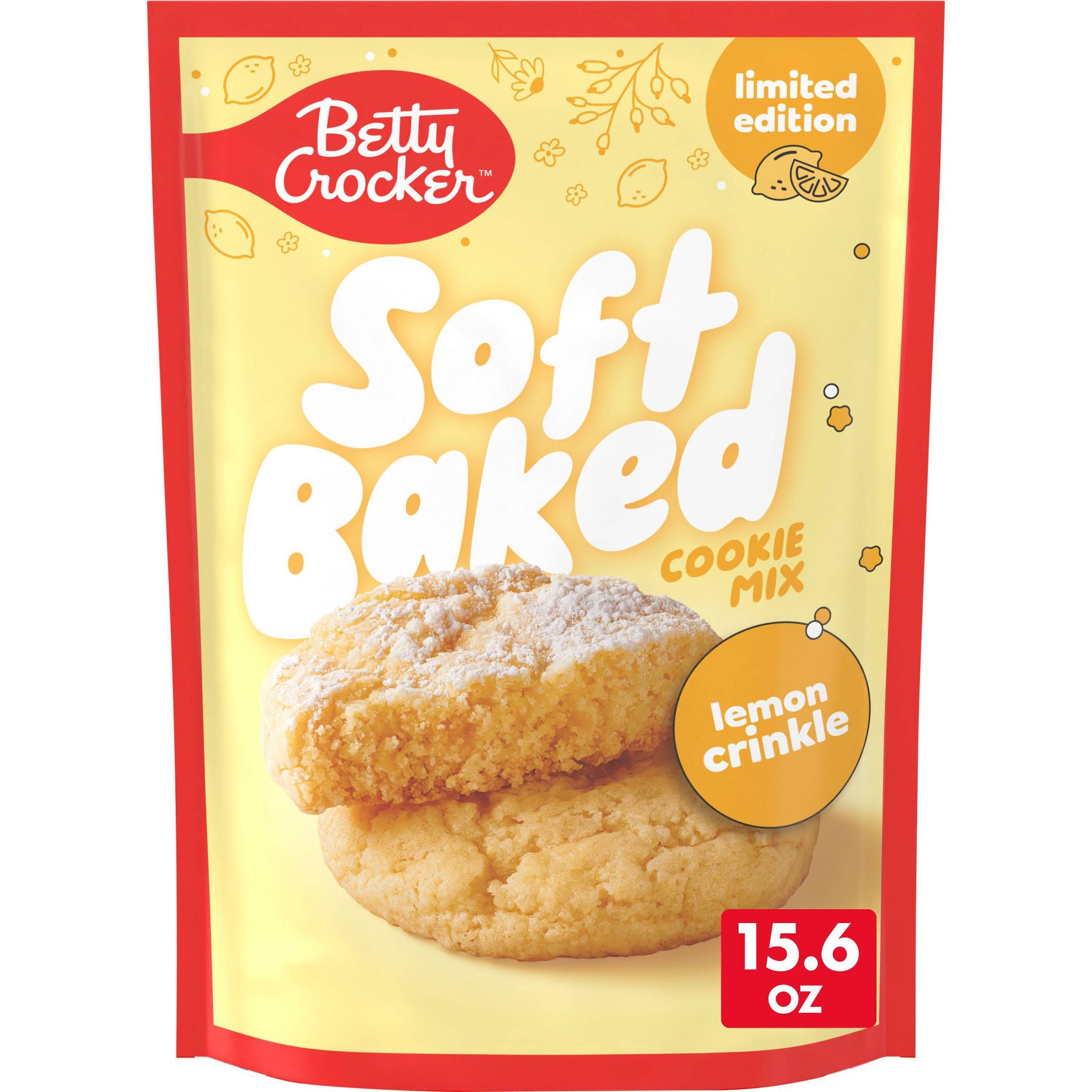 Betty Crocker Lemon Crinkle Soft Baked Cookie Mix - 15.6oz
