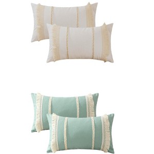REGALWOVEN 4 Pcs Boho Modern Striped Decorative Throw Pillow Cover for Living Room Bed Sofa - 1 of 4
