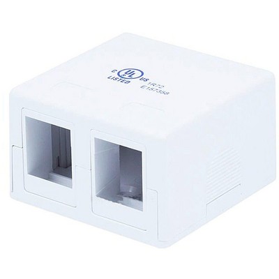 Monoprice 2-port Keystone Surface Mount Box - White