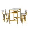 Hooseng 5 Piece Bar Table Set, Kitchen Dining Table Set for 4, Bar Table and Chairs Set with PU Upholstery Stool, Pub Table Set - 3 of 4