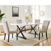 Landon Marble Dining Table White - Picket House Furnishings: Espresso Base, Transitional Style, Seats 4 - image 4 of 4