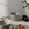 LunaLulinlk Stoneware Dinner Plate, Black & White, Dot Collection - 2 of 4
