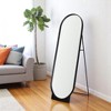 HomeRoots 67" Black Metal Oval Freestanding Tilting Geometric Framed Standing Mirror - 2 of 4