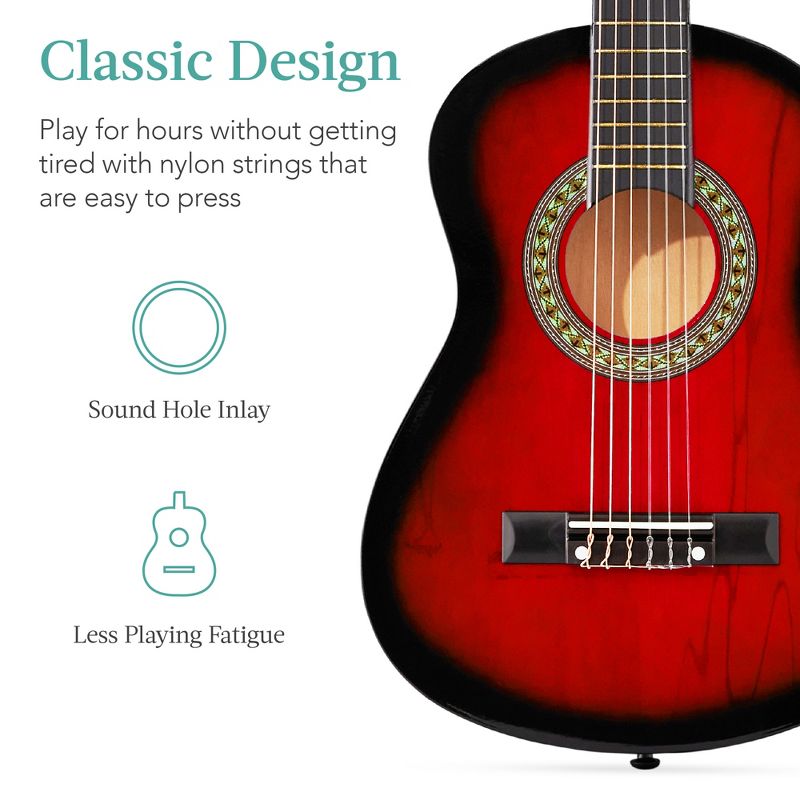 Best Choice Products 30in Kids Acoustic Guitar Beginner Starter Kit with Tuner, Strap, Case, Strings, 6 of 9