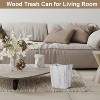 Aoibox Wood Trash Can, Farmhouse Wastebasket Bin for Bathroom, Office, Bedroom, Living Room, Small Square Rustic Garbage Container - 2 of 4