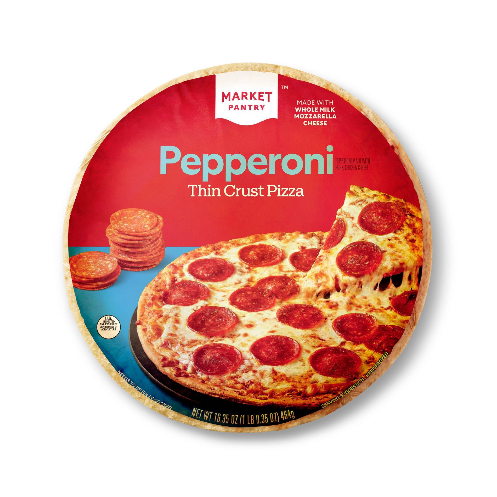 Thin Crust Pepperoni Frozen Pizza - 16.35oz - Market Pantry™