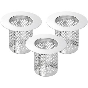 Unique Bargains Stainless Steel Anti-Odo Bathroom Hair Catcher Floor Drain Strainer - 1 of 4