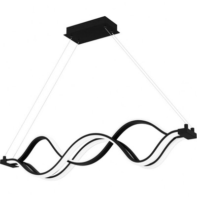 Bleecker 42W LED Matte Black Linear Chandelier