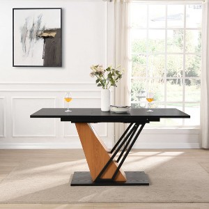 NicBex Modern Geometric Extendable Dining Table with Sturdy Base,Modern Rectangular Home Kitchen Table,Dining Room Furniture - 1 of 4