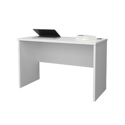 Vynxaria Minimalist Home Office Work Desk - White, Built-in Cable Management, Ample Storage, Sleek Rectangular Design