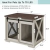 37 Inch Dog Crate Furniture, Farmhouse Flip Top Sliding Barn Door Dog Kennel with Wheels, Removable Divider, Wooden Table Crate for Small Medium Dogs - 2 of 4