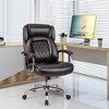 Tangkula 500LBS High Back Big & Tall Office Chair Adjustable Leather Task Chair Brown - 3 of 4