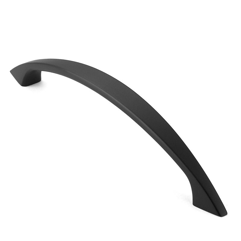 Cauldham Solid Kitchen Cabinet Arch Pulls Handles (5" Hole Centers) - Curved Drawer/Door Hardware - Style M243 - Matte Black, 1 of 6