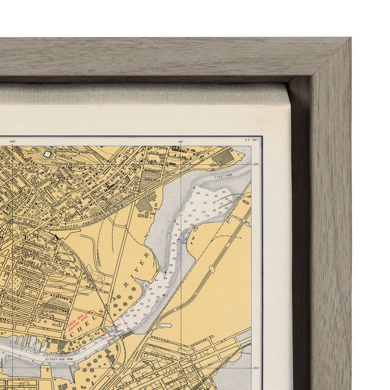 18&#34; x 24&#34; Sylvie Boston Harbor Map Framed Wall Canvas by Corinna Buchholz Gray - Kate &#38; Laurel All Things Decor, 4 of 8