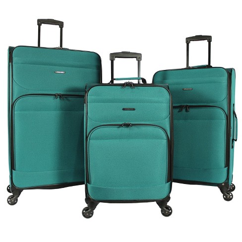 Dejuno Lisbon 3-piece Lightweight Expandable Spinner Luggage Set - Teal ...