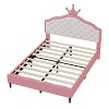 TiramisuBest Lovely Crown Fantasy PU Leather Princess Bed with Tufted Headboard - 4 of 4