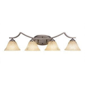 Toltec Lighting Zilo 4 - Light Vanity in  Graphite with 7" Italian Marble Shade - 1 of 1