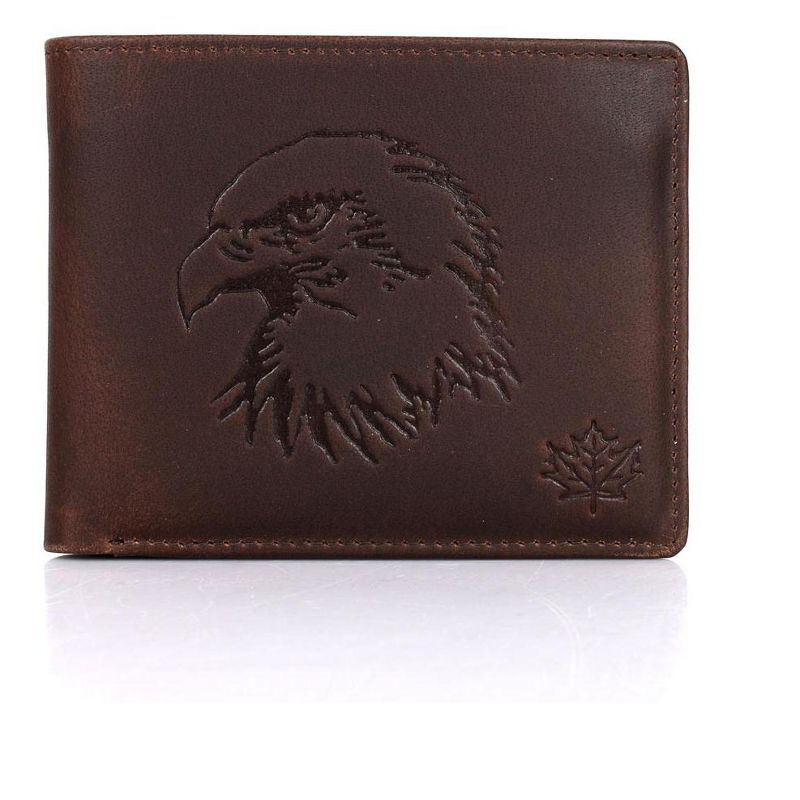 Karla Hanson CANADA WILD Men's Hunter Leather Wallet - Eagle, 1 of 6