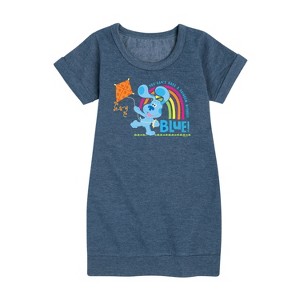 - Blue's Clues & You! - Can't Have Rainbow Without Blue Graphic Short Sleeve Fleece Dress - 1 of 4