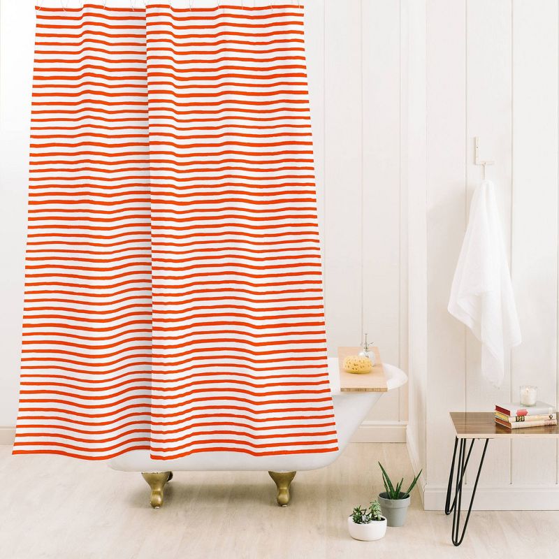 Ninola Design Marker Striped Shower Curtain Red - Deny Designs, 3 of 5