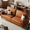 84" Sofa, 3 Seater Couch for Living Room, Modern Loveseat, Boucle Sofa with Deep Seats and Wide Armrests, Wood Legs, Easy Assembly, Dark Blue - 3 of 4