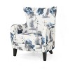 TOAOTBNBO Ergonomic Design Accent Chair with Solid Wooden Legs, Upholstered Armchair with Soft Cushion Wide Lounge Chair for Balcony, Blue - 2 of 4