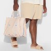 Pride Adult Rainbow Canvas Tote Handbag - Oatmeal Striped - 4 of 4