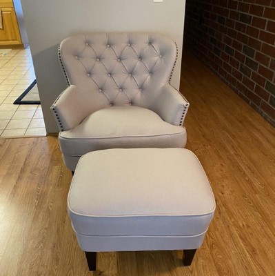 Tafton tufted fabric club chair with ottoman by christopher knight best sale home