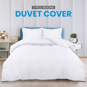 Utopia Bedding Full 3pc Duvet Cover with Zipper Closure White - 1 of 4
