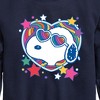 Boys' - Peanuts - Snoopy Groovy Heart Graphic Long Sleeve Fleece Sweatshirt - 2 of 4