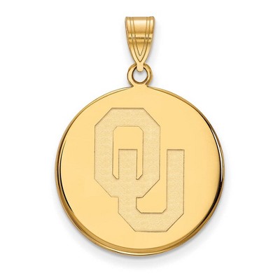 Black Bow Jewelry 10k Yellow Gold Oklahoma Sooners NCAA Large Pendant