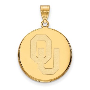 Black Bow Jewelry 10k Yellow Gold Oklahoma Sooners NCAA Large Pendant - 1 of 3