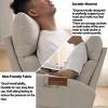 Modern Teddy Accent Chair High Backrest Living Room Lounge Arm Rocking Chair with Two Side Pocket Wood Leg,Living Room,Reading Room-Tanpinhause - 4 of 4