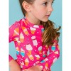 RuffleButts Girls UPF50+ Long Sleeve Rash Guard Bikini - 3 of 4