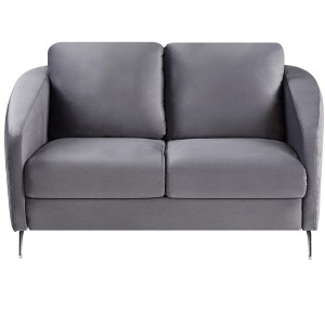 VYNXARIA 55" Gray Velvet Modern Chic Loveseat Couch,Sofa for Living Room Bedroom - 1 of 4