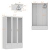 FUFU&GAGA White Wardrobe Glass Doors 3 Drawers Armoire - 3 of 4